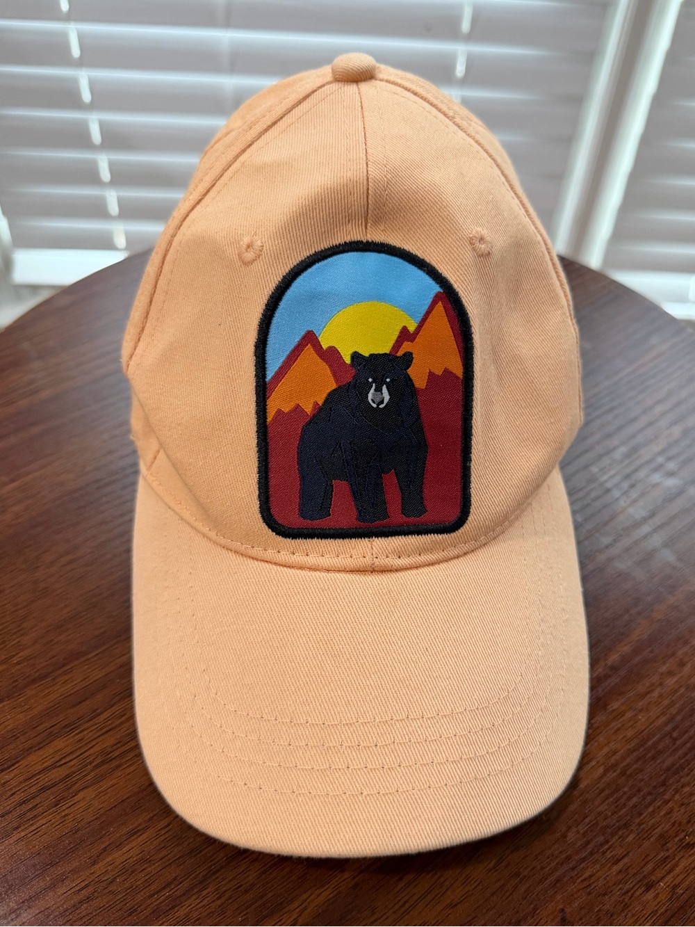 Women’s Peach Baseball Cap with Bear Patch